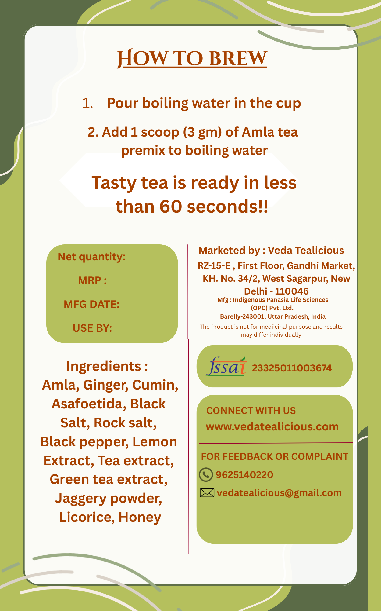 Veda Tealicious Ayurvedic Tea
